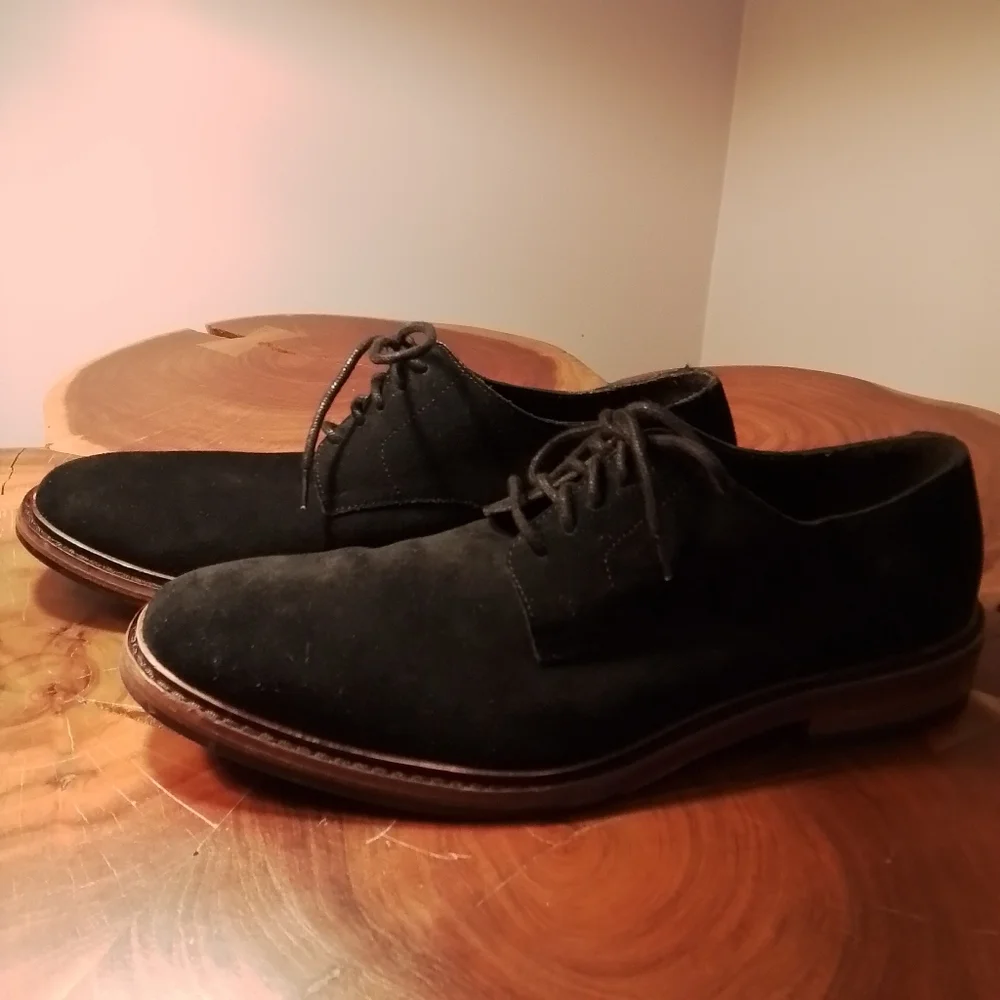 Cole Haan William Buck II Black Suede Oxford Shoes - 10.5 M